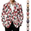 Heren Corduroy Business Casual Kerstprint Pakjasje voor Feestdagen en Dagelijks Gebruik
