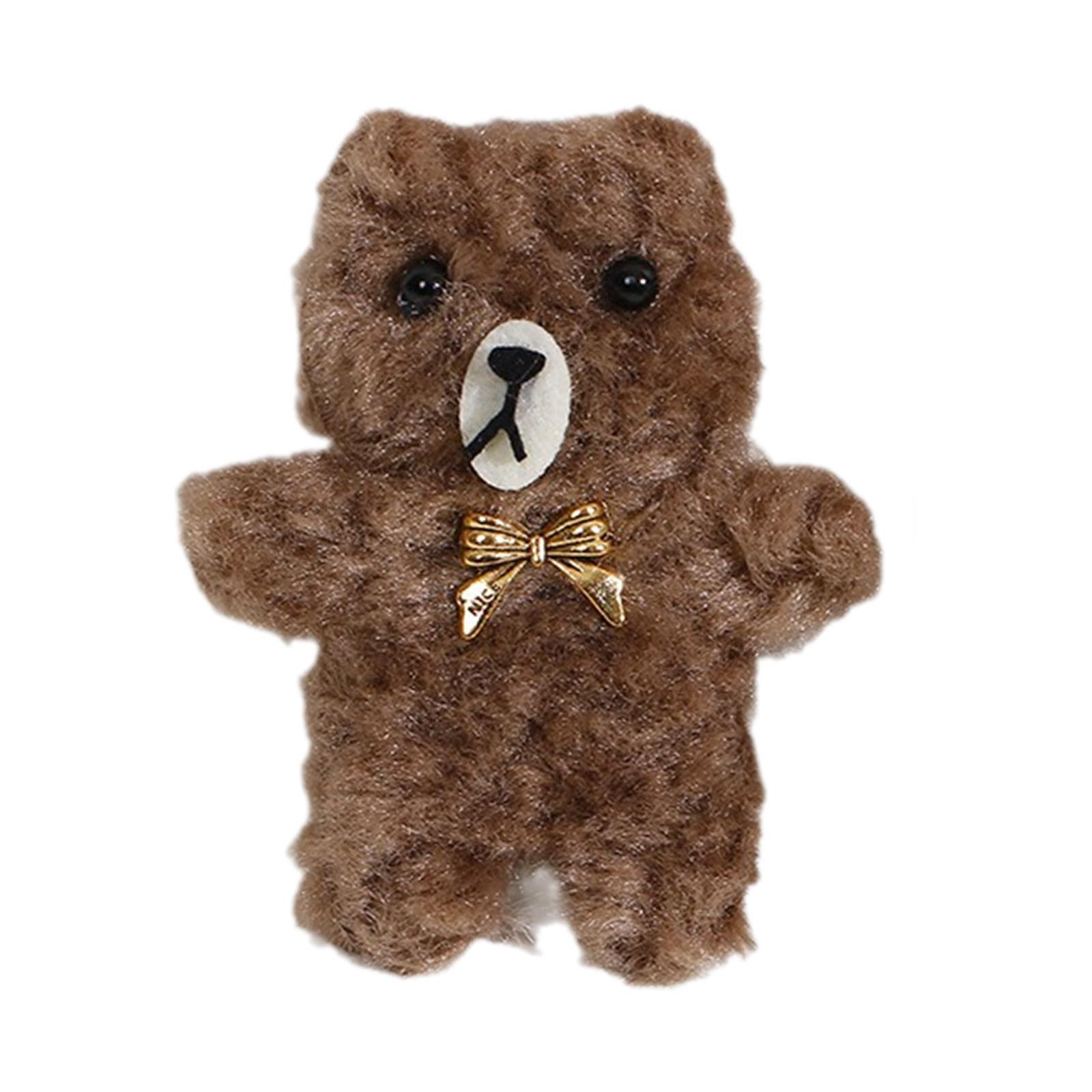 

Милая кукла-медведь из мультфильма для самостоятельной сборки детской одежды, украшение сумки в виде медведя из мультфильма, универсальная игрушка-сделай сам для детей и подростков кофейный