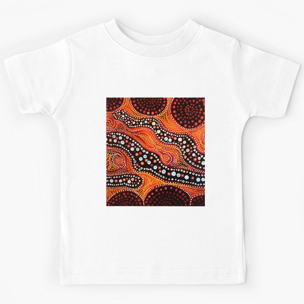 Aboriginal Inspired Dot Art - Wilderness Pathways Kids T-Shirt 100