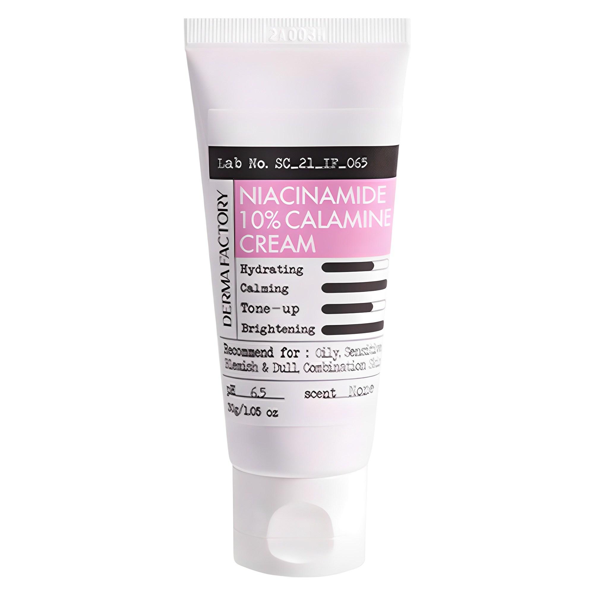 

Dermafactory Крем с 10% ниацинамида и каламином – Несмываемый веганский тональный крем, Успокаивающее увлажнение и Защита барьера, Корейский