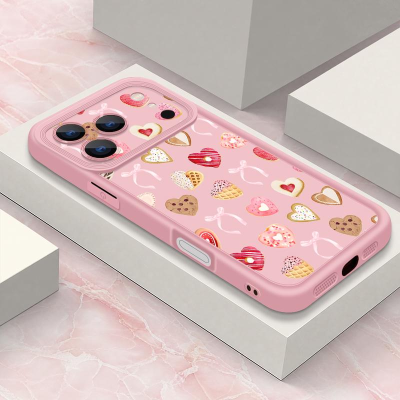 Cute Sticker Love Heart Case For iPhone 18 Pro Max Shockproof Bumper Soft Silicone Cover For iPhone 17 16 15 14 13 Pro Max 17E