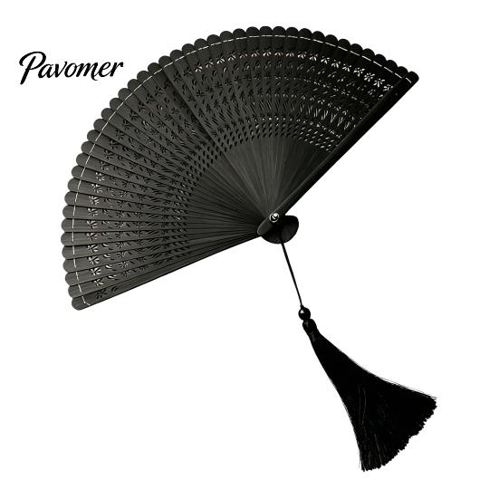 Handheld Folding Fan Vintage Japanese Bamboo Fan, Elegant with Tassels, Kimono Cheongsam Accessory Cooling Portable Oriental Style for Dancing