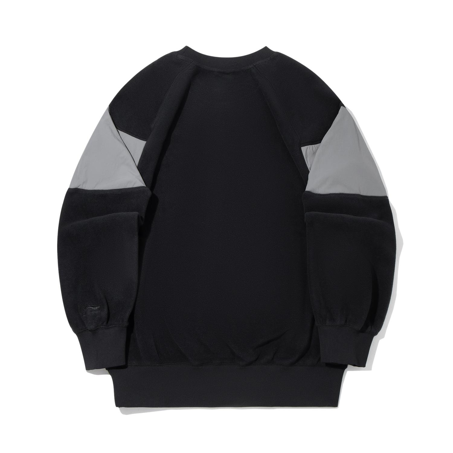 

Li Ning Флисовый Теплый Свободный Сращенный Пуловер Свитшот Мужской Свитшот AWDVG09-3 M