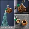 Green Sandalwood Pixiu Lotus Mountain Pendant Keychain Ornament
