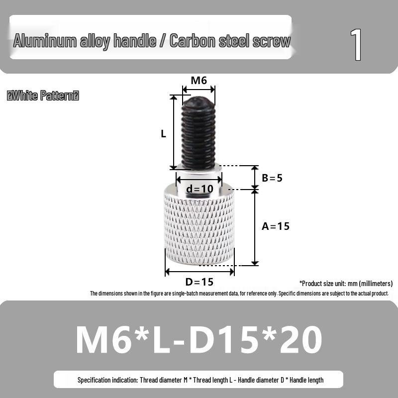 M6 Aluminum Alloy Knurled Handle Screw Bolt with High-Strength Flat Head