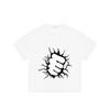 Black T Shirt with Fist Breakthrough Graphic Design for Casual Wear
