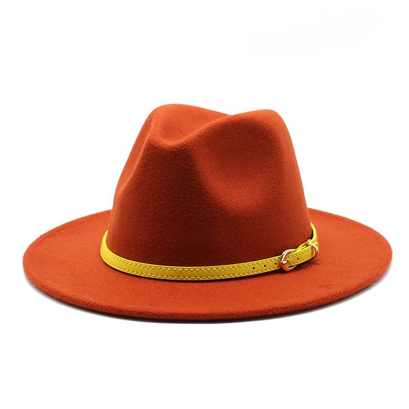 Men'S And Women'S Woolen Top Hats, Flat-Brimmed Big-Eave Hats, Jazz Hats, Felt Hats.