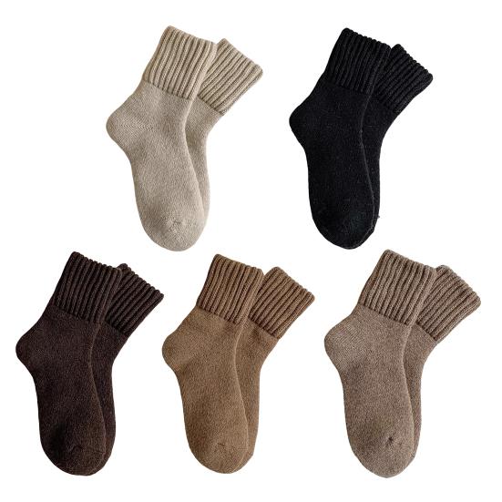 Unisex Winter Socks Warm Thickened Crew Socks Ribbed Stretchy Casual Thermal Socks for Men Women Daily Errands Hiking Skiing