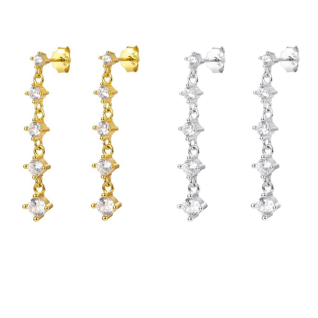 Exquisite S925 Sterling Silver Tassel Chain Earrings - Niche Fashion Design