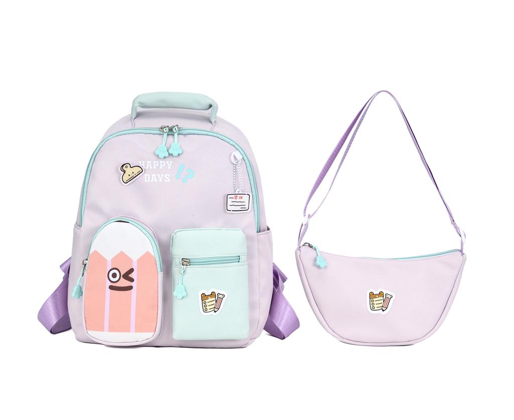 Schoolbag kindergarten schoolbag cartoon color matching middle and large class baby schoolbag preschool children backpack children's schoolbag