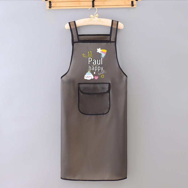 New Transparent TPU Apron: Waterproof, Oil-Resistant, Dirt-Resistant Cartoon Protective Waist Cover.