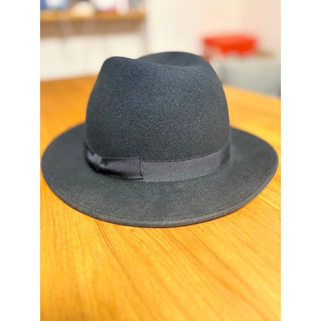 Used KIJIMA TAKAYUKI black felt hat size 2