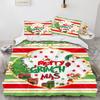 Home Textile Bed Three-Piece Christmas Gift Cartoon Digital Printing Quilt Pillowcase Bed