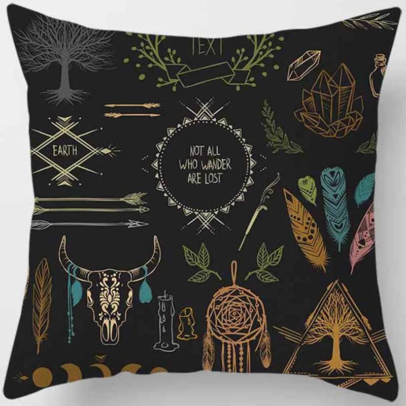 Mysterious Vintage Religious Yoga Symbol Pillowcases Home Decor Housse De Coussin Cojines Decorativos Para Sofá Poduszka