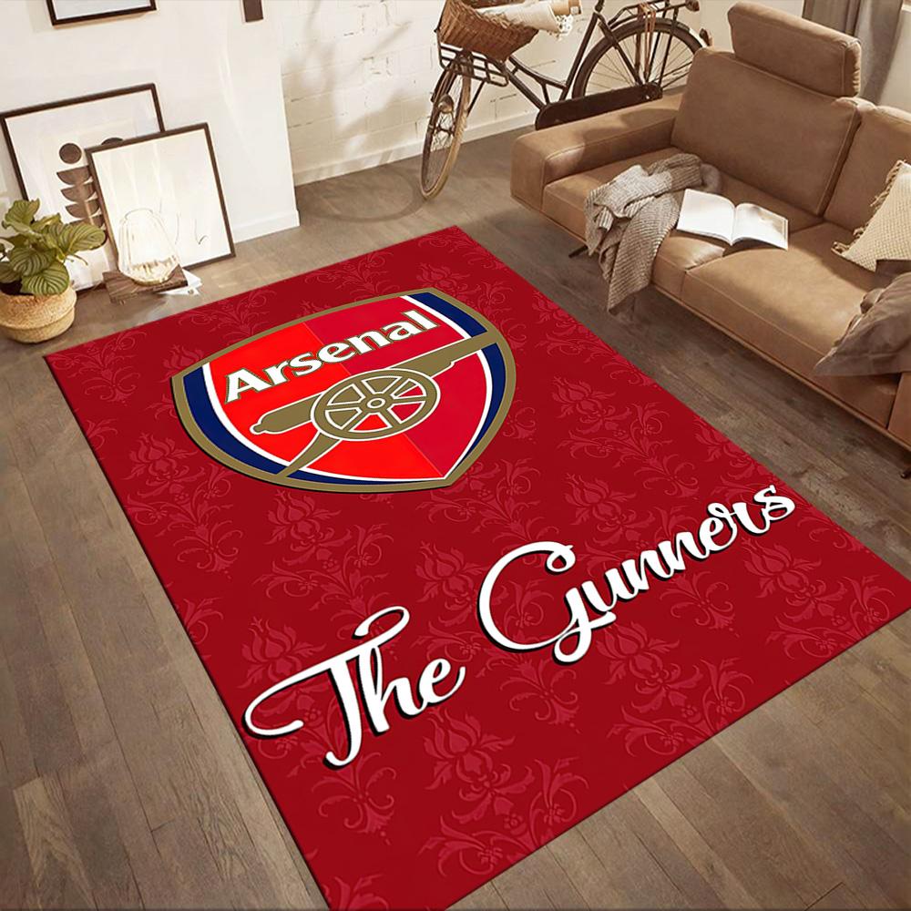 Arsenal Fußballteam Collage Teppich Club Logo Spieler Druck Rutschfeste Rechteckige Fußmatte Fußballfan Wohnzimmer Heimdeko Teppich