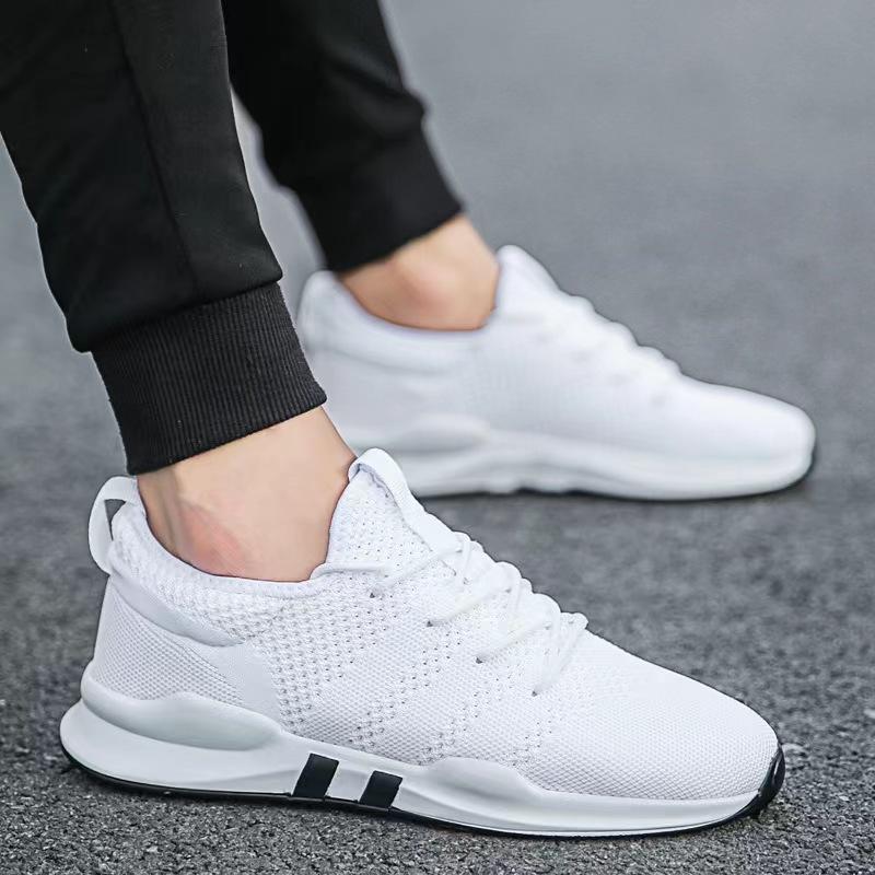 

Men s shoes spring 2025 new trend sports shoes Korean version fashion running shoes flying woven mesh men s casual shoes 44