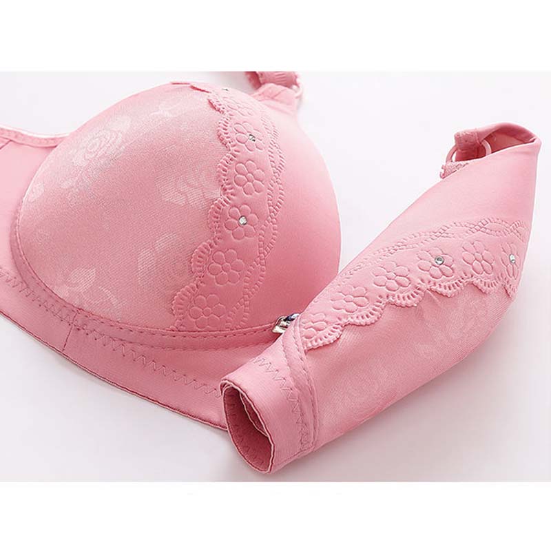 Lace Large Comfortable Women Size Jacquard Bra Nonsteel Rings Thin Breathable Underwear
