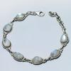 Natural Rainbow Moonstone Gemstone Handmade 925 Solid Silver Bracelet 7-8" H6V94