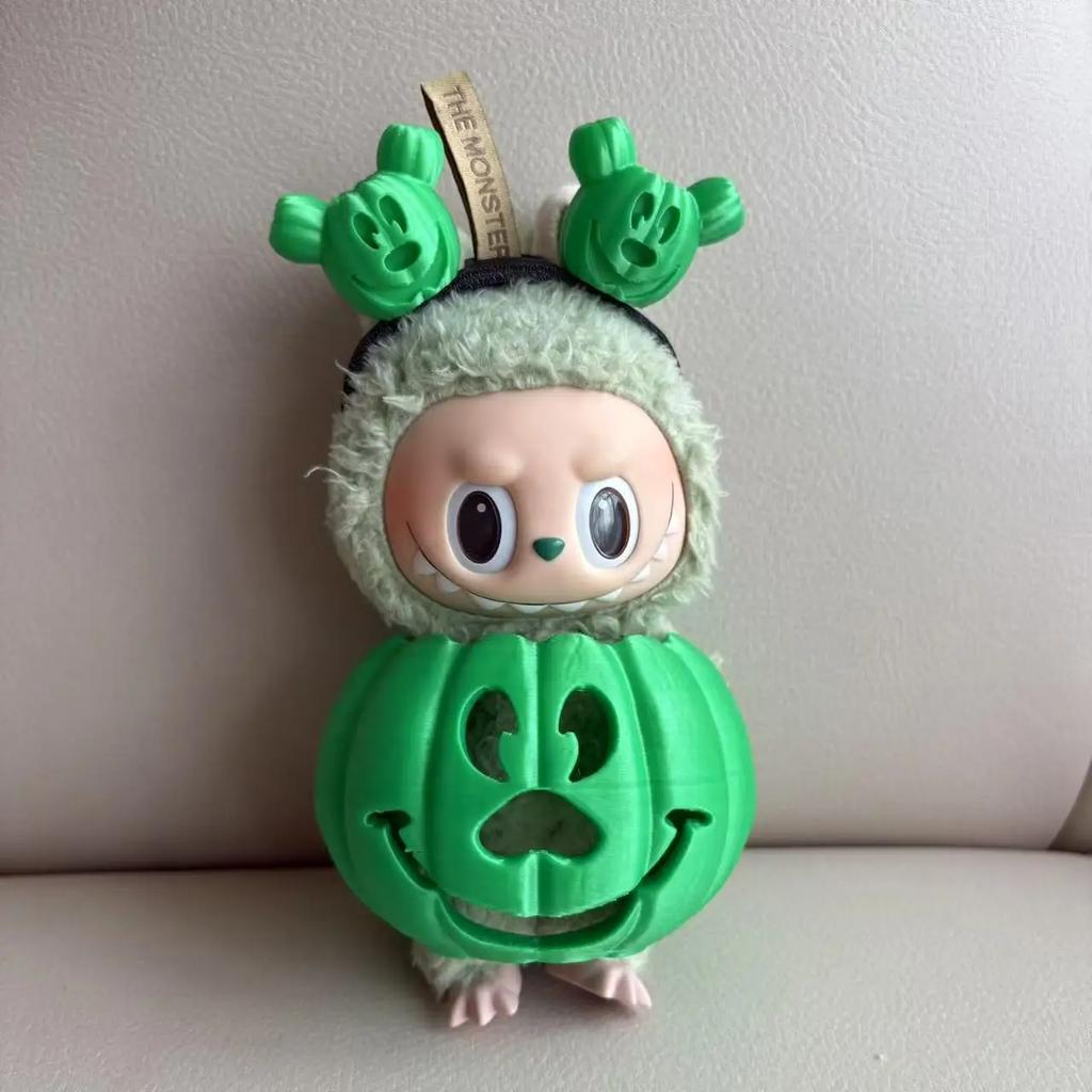 Clothes for Labubu Halloween Gradient Colorful Pumpkin Outfit Set for 1.0 3.0 Generation Figure Collectible Decor Labubu Cosplay
