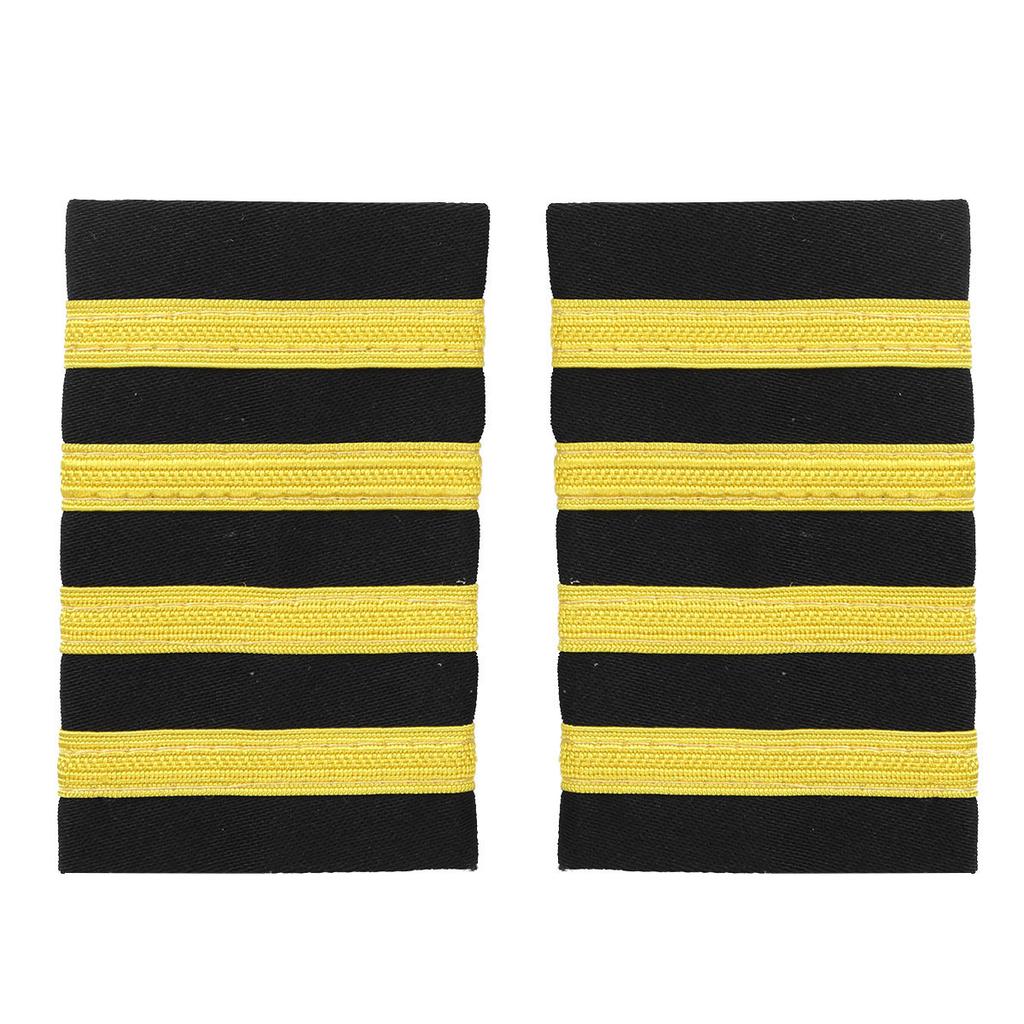 Captain Pilot Epaulets 1 Pair Professional Uniform Shoulder Straps with 1/2/3/4 Gold Silver Bar