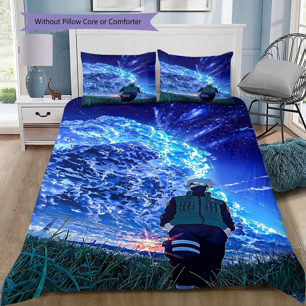 Cartoon Pattern Bedding Quilt Set Quilt Cover Pillowcase Home Decoration Birthday Gift (1 * Duvet Cover + 2 * Pillowcase, Without Core)