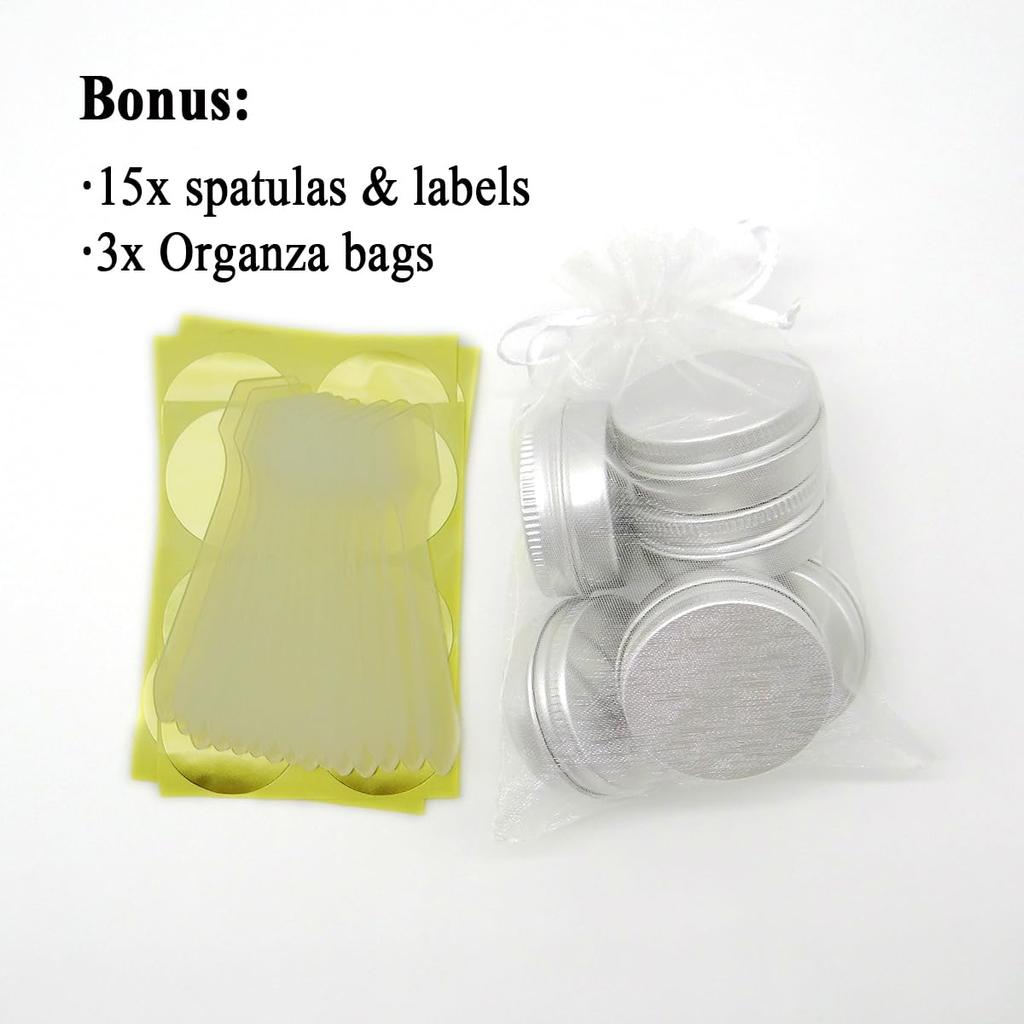 Wopanxye 15ml Silver Aluminum Refillable Cream 15g Cream Cosmetic Small Ointment Aluminum Aluminum Jar Cream Cosmetic Storage for Travel and Small Lip