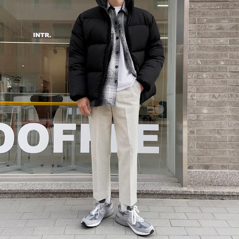 Bavlnou vycpané bundy pro muže na zimu Nový styl Prošívané bundy pro muže, Korejský styl Trendy Volné Zesílené Bavlnou vycpané bundy