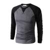T-shirt da uomo a manica lunga raglan con scollo rotondo, vestibilità slim, qualità premium, per comfort casual