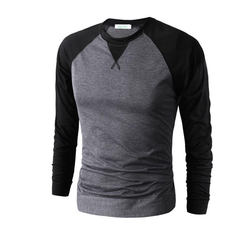 Versatile Men's Slim Fit Crew Neck Long Sleeve Raglan Tee For Everyday Wear