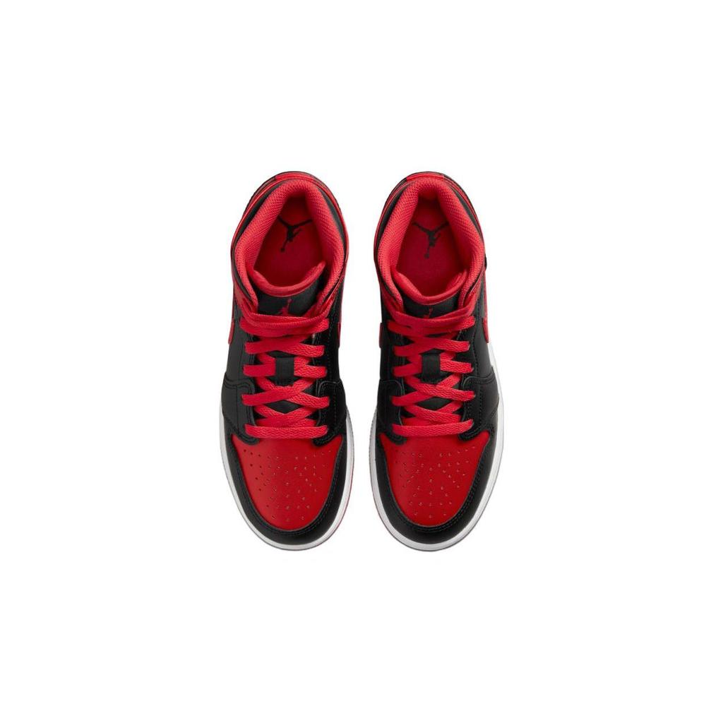 Air Jordan 1 Mid GS Alternate Bred Buty dla dzieci Czarne Ognista czerwień Białe DQ8423-060