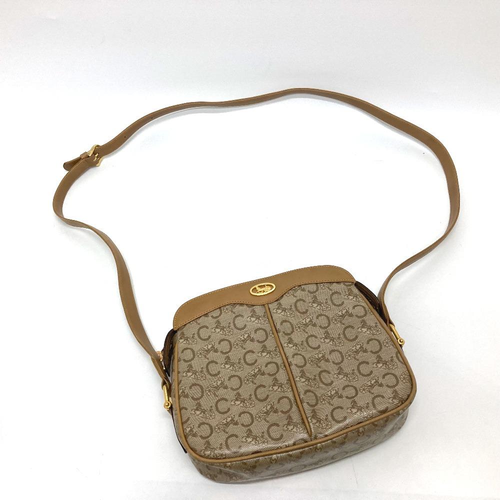 CELINE CMacadam crossbody bag Shoulder Bag PVC/Leather Beige/GoldHardware