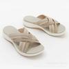 Women's Elastic Band Thick Sole Summer Sandals - Casual Cross Wedge Beach Slippers