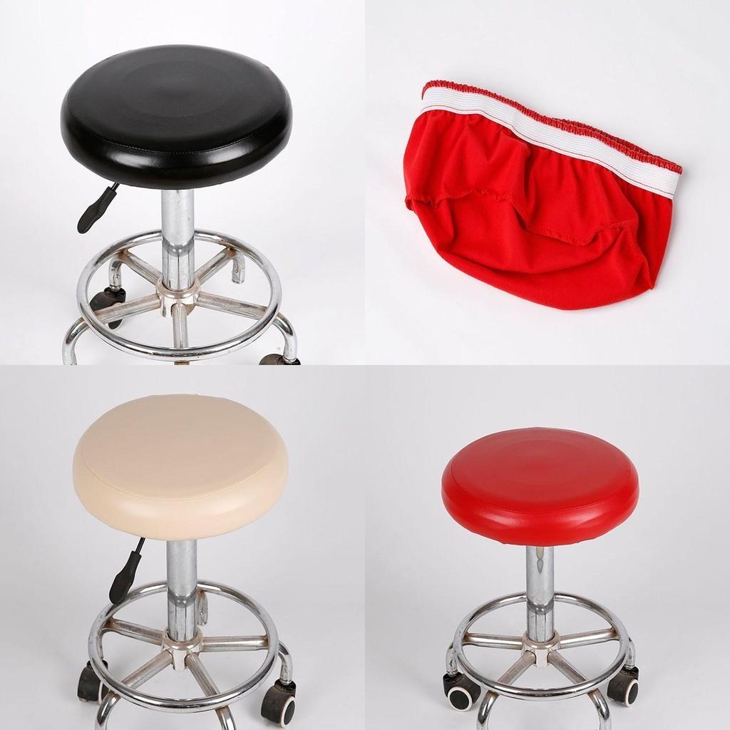 Cover Stool Bar Chic Round Chair Covering Seat Slipcover Leather 1pc