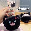 Angry Jinnew Creative Toothed Cat With Magnetic Attraction Keychain Bag Earphone