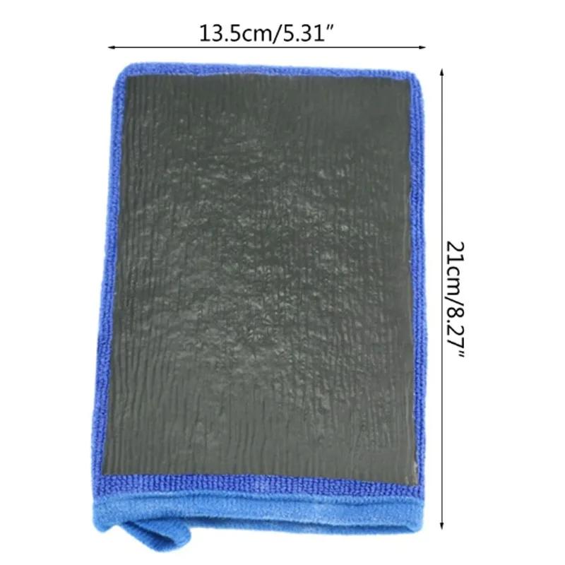 Fine Grade Magic Clay Mitt Car Wash Clay Gloves One Side Clay Bar One Side Microfiber Car Detailing Tool Before Polishing