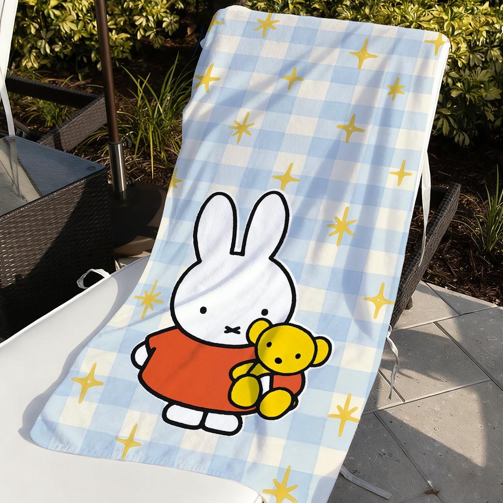 Cartoon Cute Rabbit M-Miffy Towel For Swim Yoga Gym Quick Drying Soft and skin-friendly Beach Towels All-Season