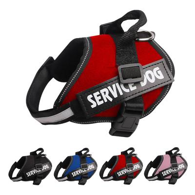 SERVICE DOG Reflective Breathable Adjustable Pet Harness Without Leash For Dog Vest ID Custom Patch Outdoor Walking Dog Supplies