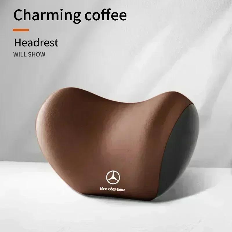 FA02Car Lumbar Back Support Headrest Neck Pillow Car Seat Cushion For Mercedes Benz AMG A B C E S V Class A180 CLK CLA GLE C200 C300