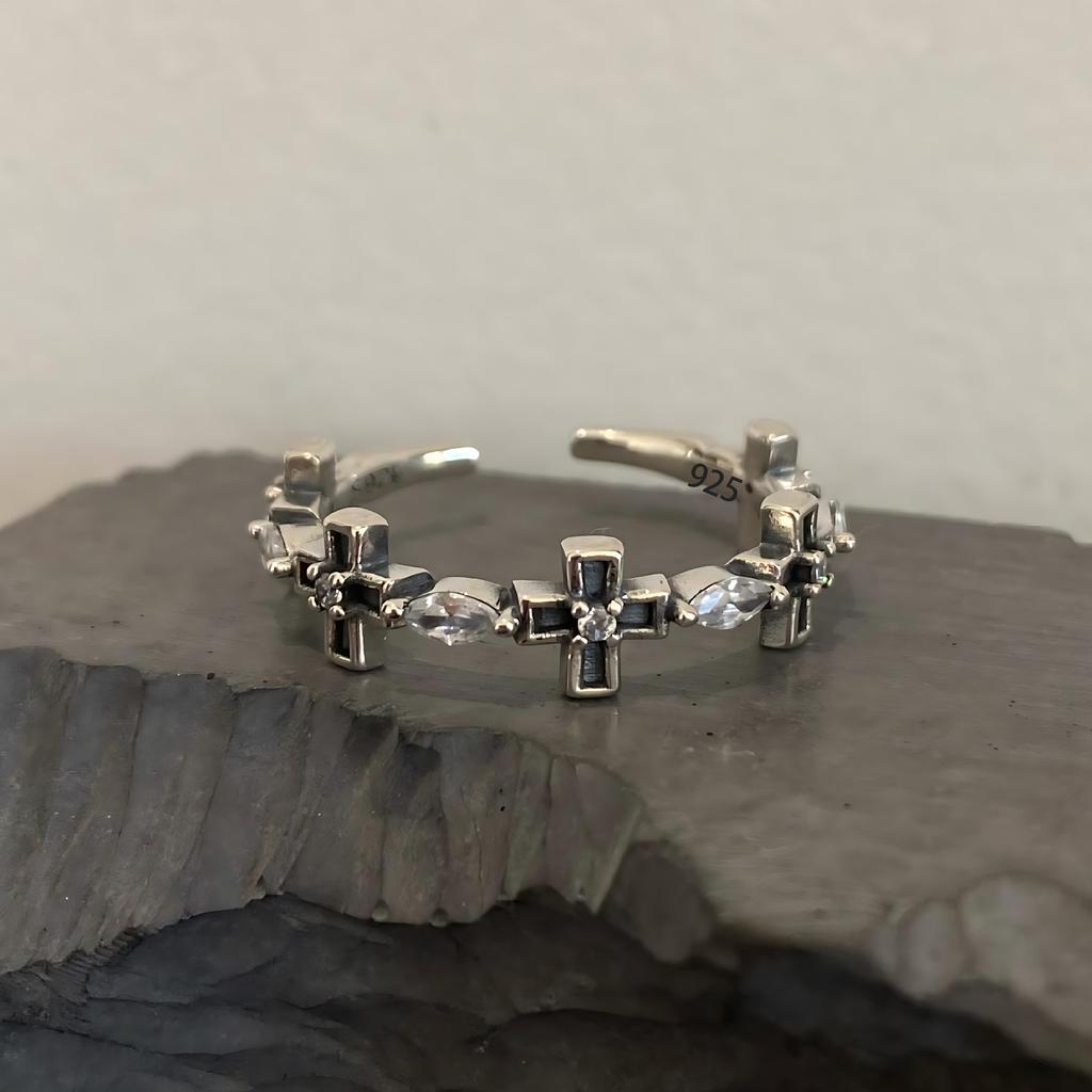 925 Silver Rings for Women Couple Minimalist Handmade Simple Blue Stone Star Ring Party Jewelry Gift Prevent Allergy