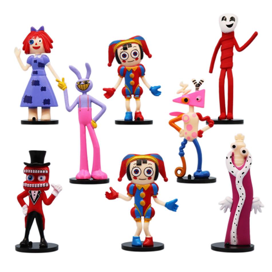 Magical Digital Circus 8 Styles Set Q Version Figurine Models, Rabbit Clown Dolls Cartoon Peripherals Cake Ornaments Toy Models