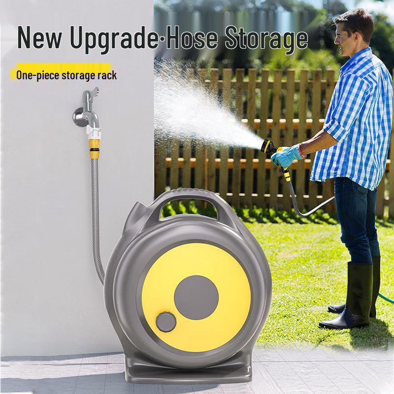 Diaotu Garden Hose Reel with D6 Spray Gun CN plug (adapter included) As Pictured