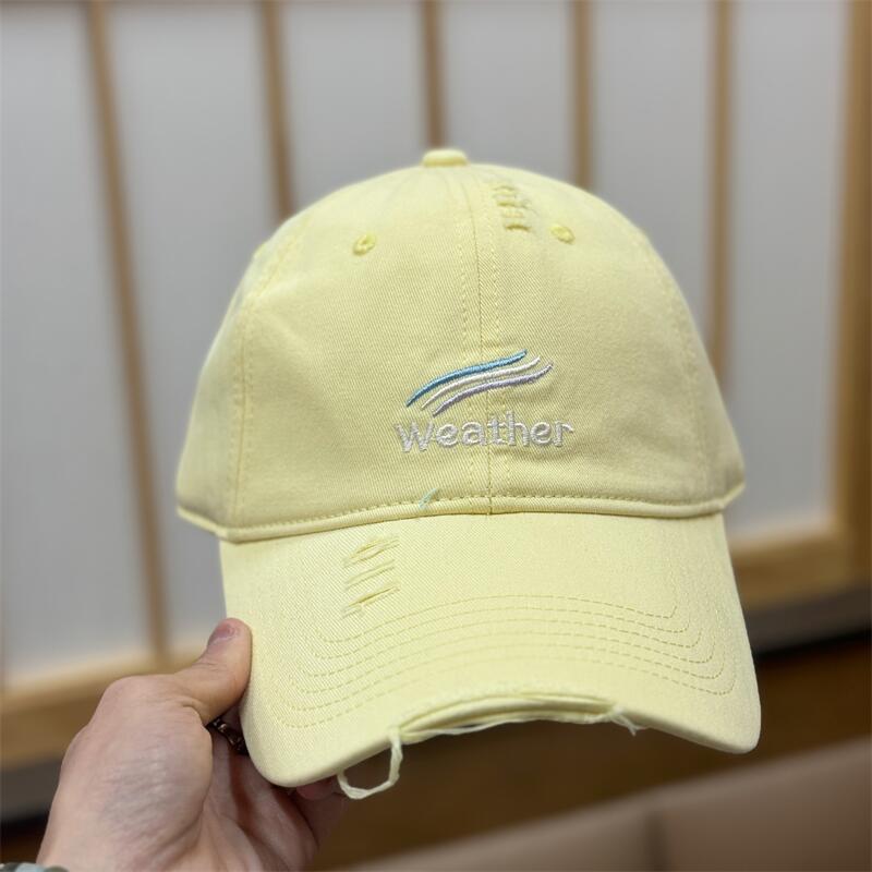 Spring And Summer Letter Embroidery Holes Show Face Small Baseball Cap Women'S Fashion Versatile Trendy Peaked Cap Men