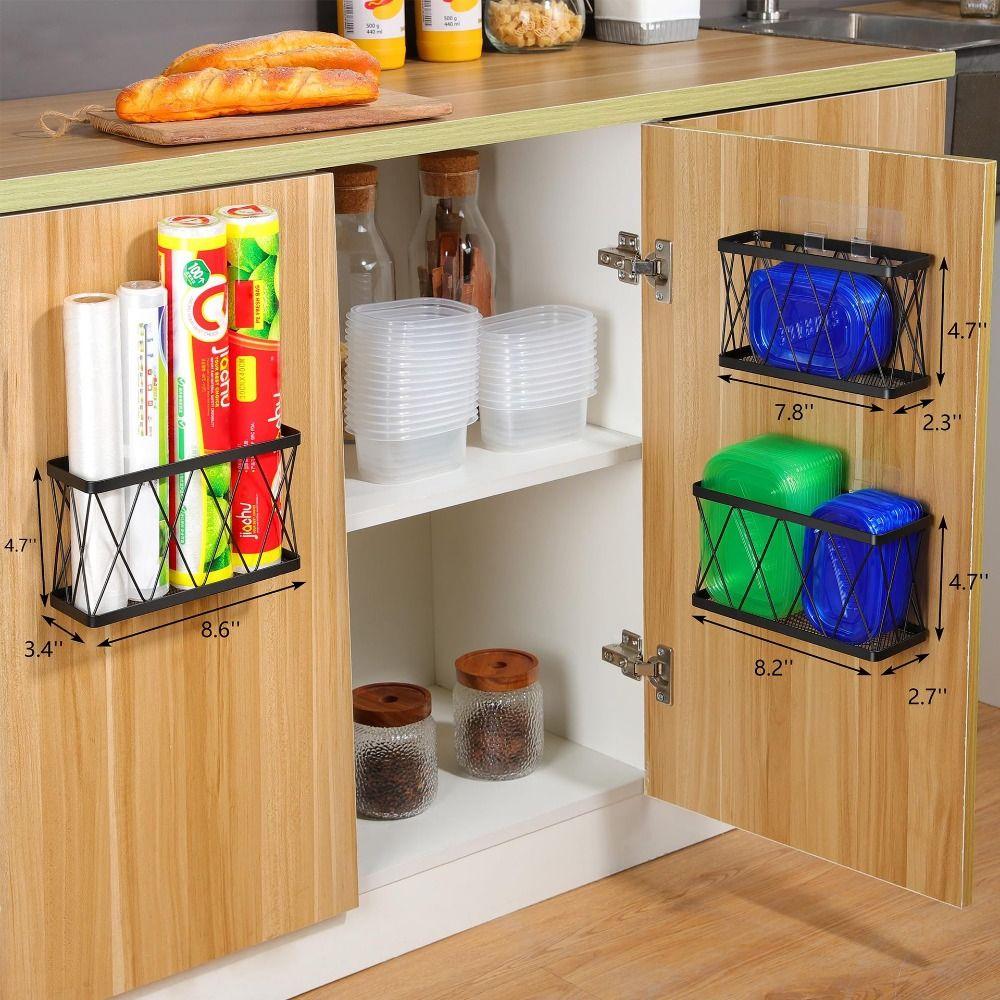 3Pcs Hollow Out Cabinet Door Storage Holder Rust-proof Sundry Shelf  Bathroom