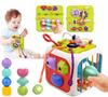 Sensory Cube Educational Sorter Montessori 7-in-1 Blocks Xylophone Teether