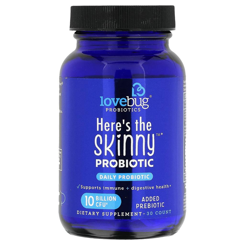 LoveBug Probiotics Here's The Skinny Probiotic, 10 Billion CFU, 30 Tablets
