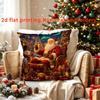 1pc "Christmas Santa Double-Sided Decorative Pillowcase", Christmas Short Plush Pillowcase, 45?45cm (17.7?17.7 Inch), No Pillow Insert Included, Doubl