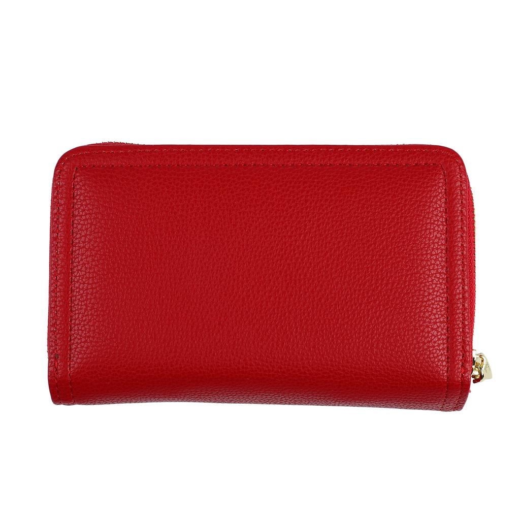 Women Wallet PU Leather Portable Fashionable Exquisite Elegant Card Holder Zipper Coin Purse Red