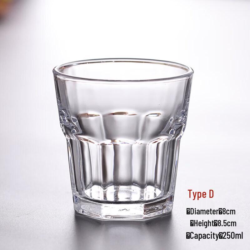 ZISIZ Handmade Tempered Octagonal Drinking Glass
