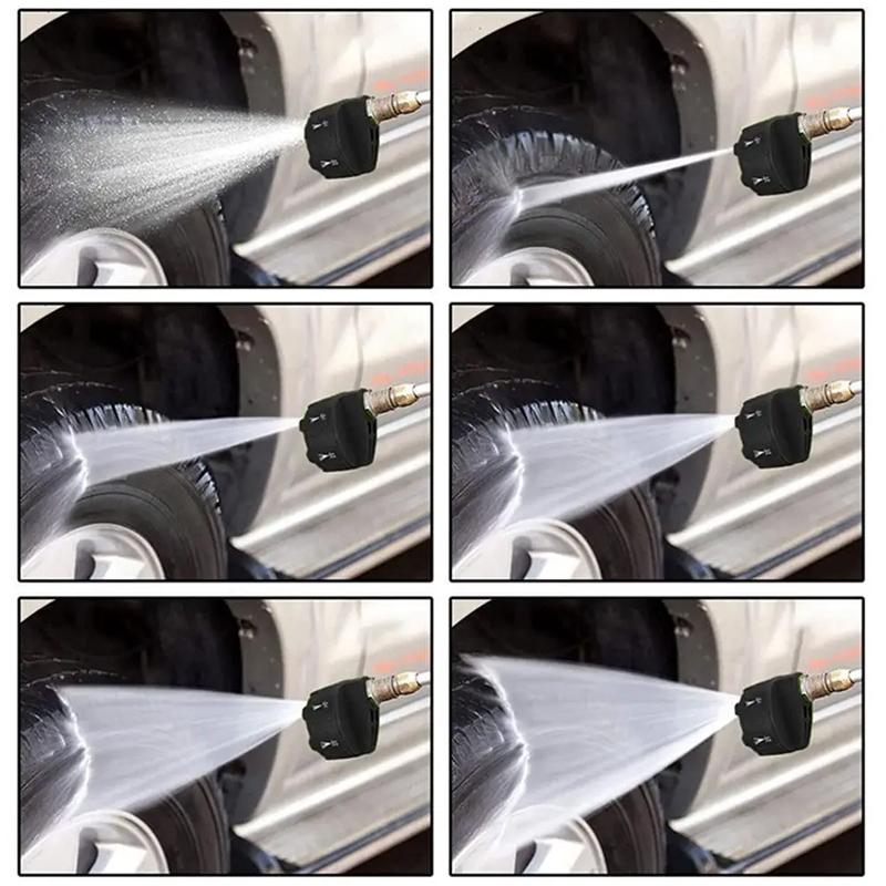 SEAMETAL 6 In 1 Nozzle High Pressure Washing Nozzle 1/4 Quick Connector Rotating Car Washer Spray Nozzle