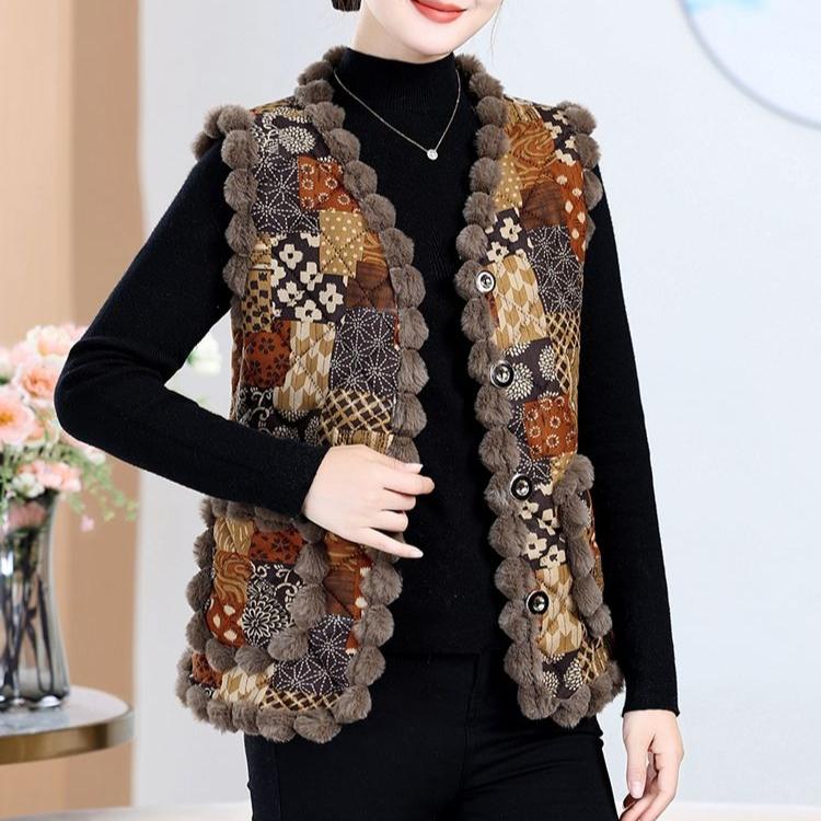 Women's Fleece Vest Sleeveless Thick Warm Plush Vest Cardigan Flocking Vest Top Outwear Autumn Winter